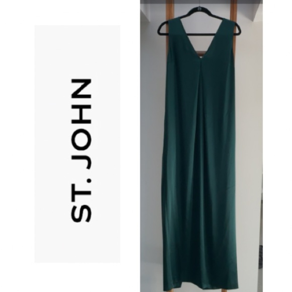 St. John Couture Green Gown Maxi Dress NWT Size 10